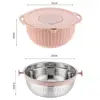 Food Colander With Mixing Bowl Stainless Steel Strainer Fruit Cleaner With 3 Cutting Blades Food Slicer Grater Kitchen Gadgets 6