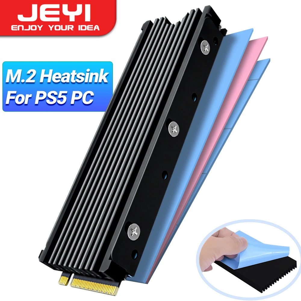 Suporte Dissipador de Calor Ssd para Ps5 pc Nvme Ngff 2280 Ssd Dissipador de Calor Dupla Face Resfriamento com Almofadas de Silicone Térmico Jeyi-m.2 2280