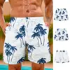 Men's beach shorts with mesh lining swimsuit 3D plant beach shorts men's swimming shorts 2024 quick drying cool ice shorts 1