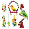 Bird Toy Combination Set Swing Cotton Rope Standing Stick Biting Bird Supplies Colored Parrot Toy 1