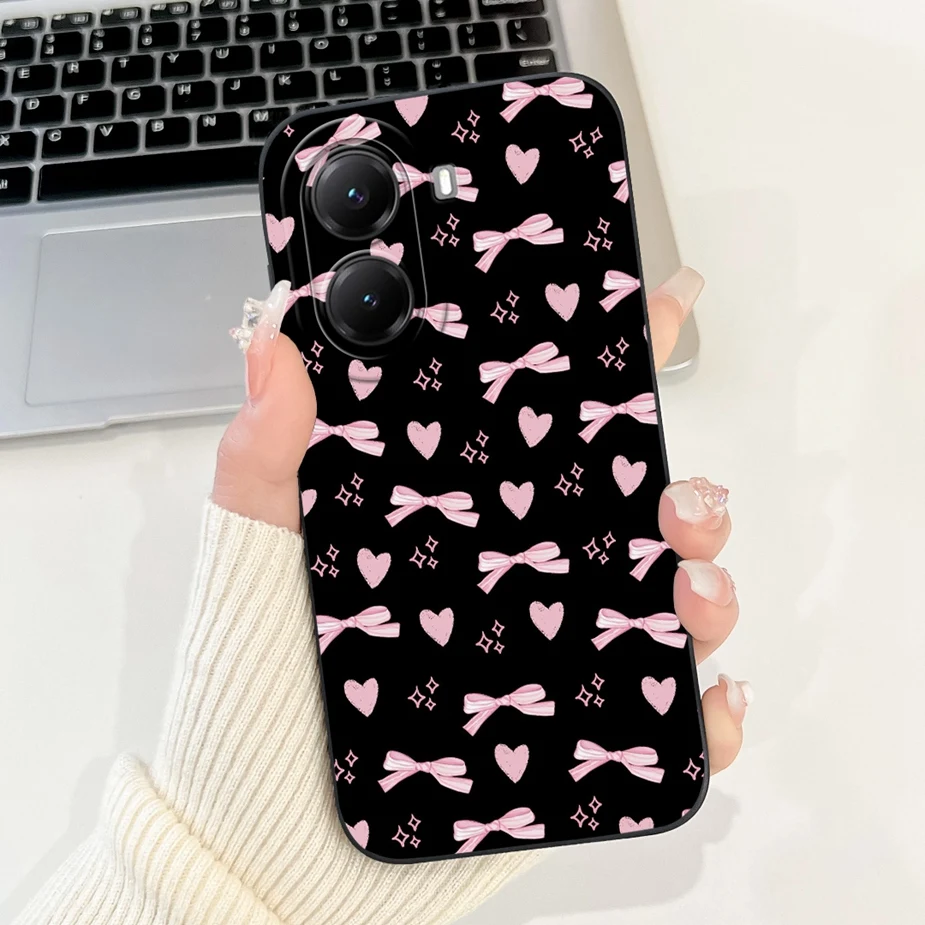 Cute Cat Grid Pattern Soft Silicone Phone Case Cover
