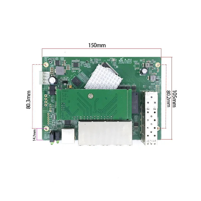 IP 관리 PoE 이더넷 스위치 모듈, 2 기가비트 SFP 슬롯, 8 포트, 10 100 1000Mbps
