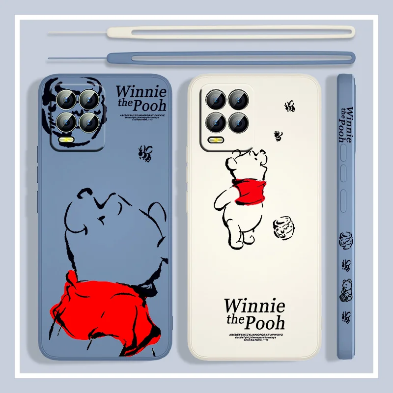 

Cartoon Disney Winnie the Pooh For Realme Q3S GT 2 S7 ST S2 C25Y C21Y C11 C17 Narzo 50A 50i 30 20 Liquid Left Rope Phone Case