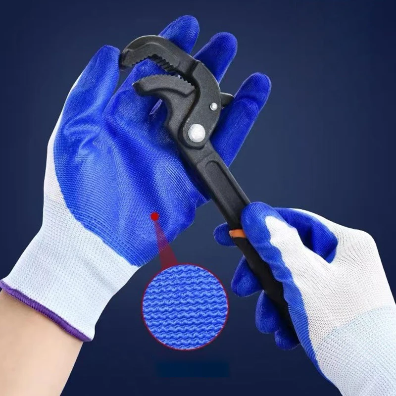 

Рабочие перчатки из полиэстера, серые латексные перчатки Wostar, защитные для работы, сада, прочные нескользящие водонепроницаемые перчатки для сада