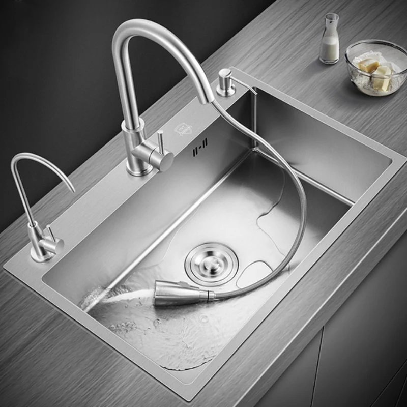 Silver Kitchen Sink 304 Stainless Steel sinks Above Counter