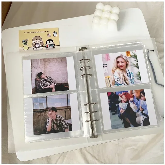 Classeur A5 pour cartes photo, couverture Kpop à feuilles mobiles, livre de collection, cartes photo, Album, livre de rangement, papeterie, cadeaux d'anniversaire 3