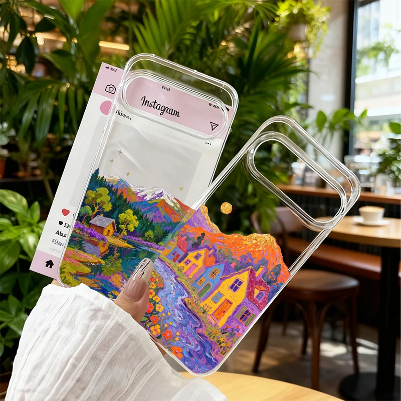 Oil Painting Scenery Soft Clear Phone Case