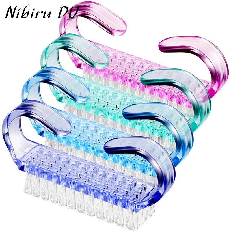 50/1pcs Plastic Nail Art Brushes Mix Color Nail Hand Scrubbing Cleaning Brush Dust Cleaner Nail Art Manicure Soft Remover Tools