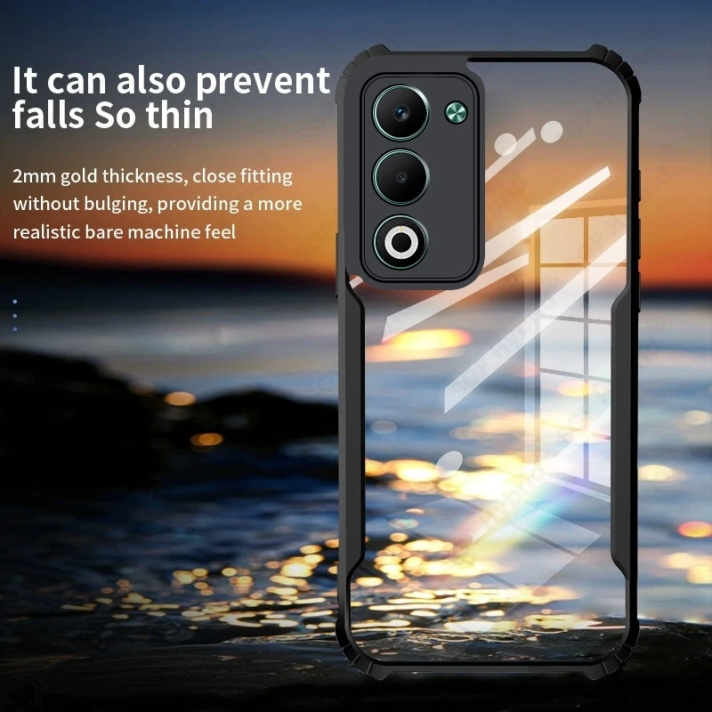 Acrylic Transparent Shockproof Back Cover with Magnetic Holder Ring
