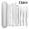 11Pcs Acne Needle Blackhead Clip Remover Extraction Pore Black Head Clean Face Skin Care Cleansing Needle Blemish Removal Tool 6