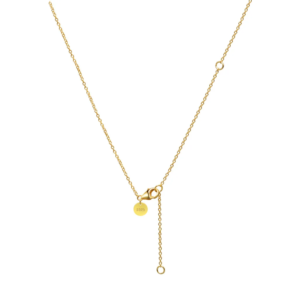 

S925 Sterling Silver Adjustable Temperament Sense Item Female Gold Chain Naked Chain Collar Chain Girl Friend Daily Accessories