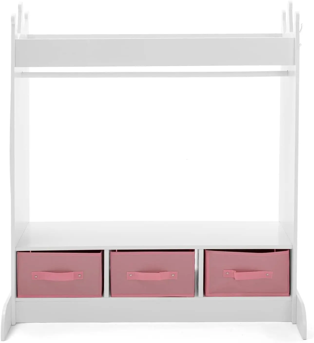Kids Dress-Up Storage w/Mirror and Drawers,Dress up Closet,Costume Dress up Wardrobe,Pretend Storage Closet for Kids w/S