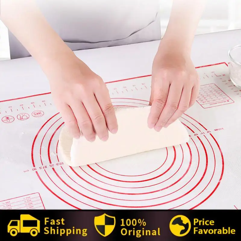 Silicone Baking Mat Pad Baking Sheet Pizza Dough Maker Pastry Kitchen Gadgets Non-Stick Rolling Dough Mat Cooking Tools Bakeware