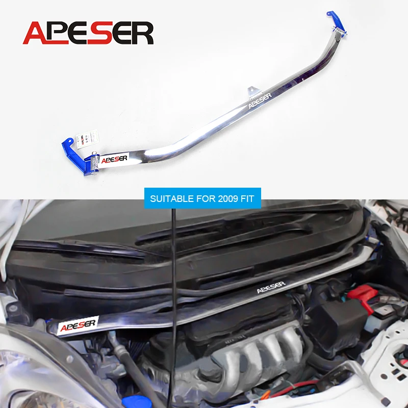 Front Strut Bar for Honda Fit 2004- Racing Car Engine Front Upper Tower Strut Bar Brace Modification Parts STB Anti-Roll