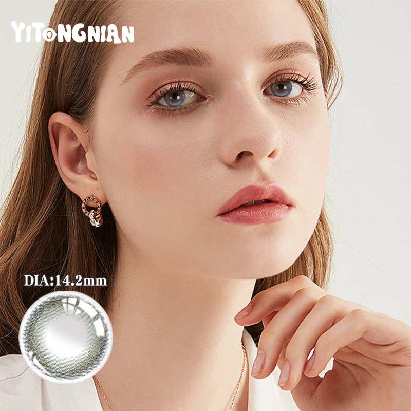 

Цветные контактные линзы YI TONG NIAN, 2 шт./1 пара, 14,2 мм, мягкие гидрофильные линзы, женские контактные линзы для красоты глаз при близорукости