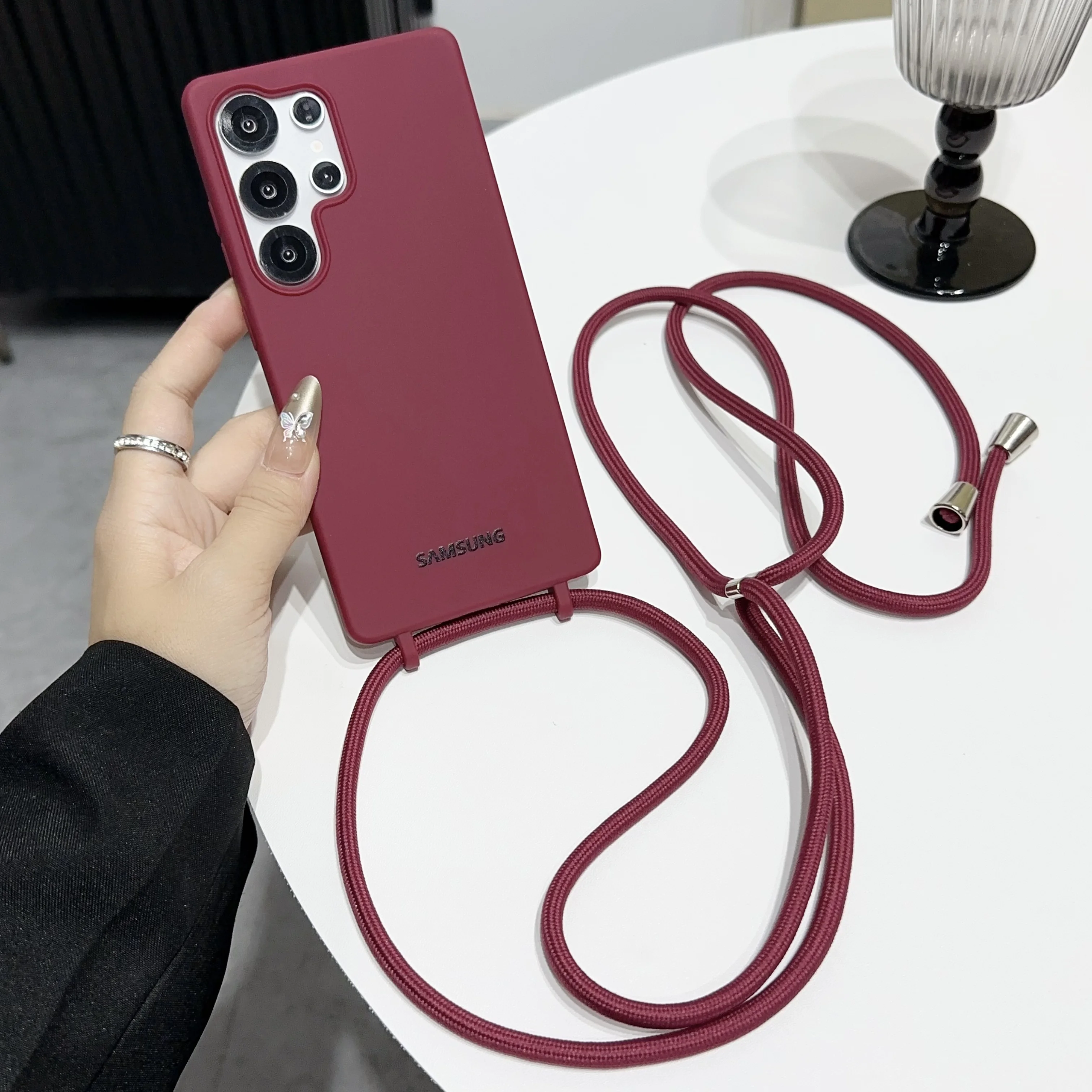 Elegant Crossbody Necklace Lanyard Phone Case with TPU Soft Cover