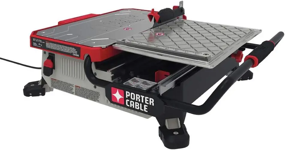 PORTER-CABLE Tile Saw, Wet Saw with 7-inch Cutting Capacity and On-Board Cutting Guide (PCE980) porter cable tile saw wet saw with 7 inch cutting capacity and on board cutting guide pce980