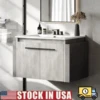 new 24 Inch Floating Vanity Bathroom Sink Combo, Grey Wall Mounted Modern Vanity, Bathroom Cabinet Vanity with Soft-Closing 1