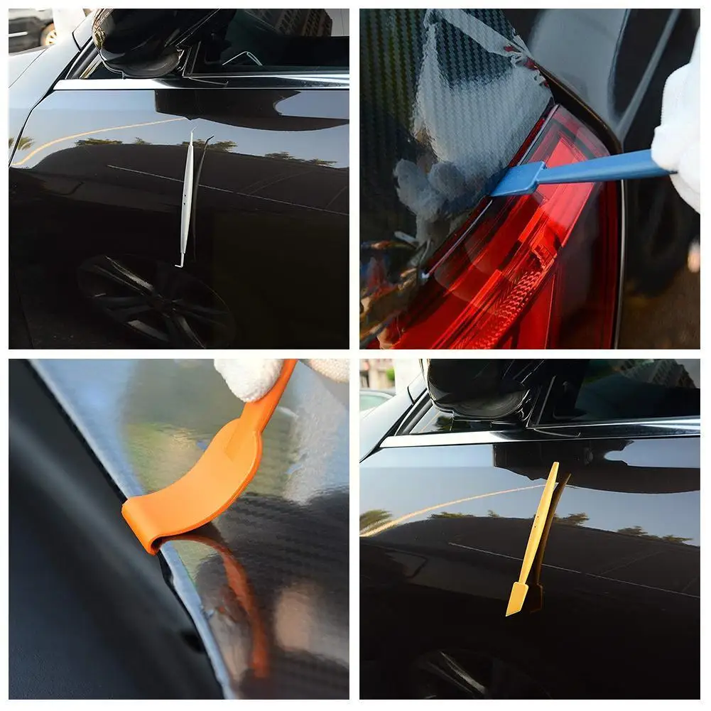 7 In 1 Car Wrap Stick Vinyl Wrap Magnetic Micro-squeegee Car Wrapping Curve Tint Slot Auto Tool Tools Scraper Kit Window R1h4