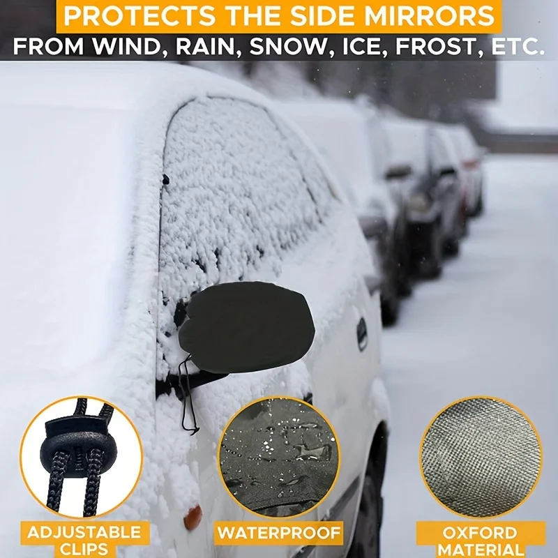 2pcs Car Side Mirror Cover-Universal Windshield Snow Ice Rain Frost Protection Device