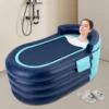 PVC Inflatable Bathtub Folding Portable Adult Kids SPA Bath Tub Water Pool 1.4M Automatic Inflatable Bathtub Folding Portable 1