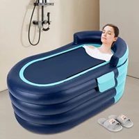 PVC Inflatable Bathtub Folding Portable Adult Kids SPA Bath Tub Water Pool 1.4M Automatic Inflatable Bathtub Folding Portable 1