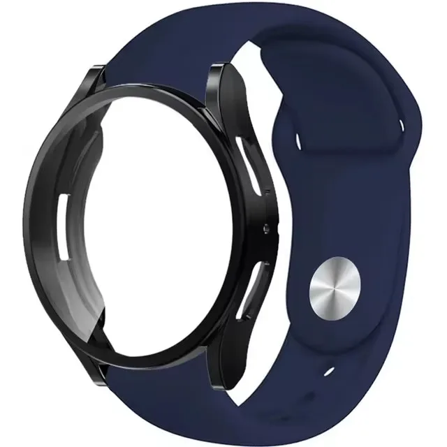 2-in-1 Silicone Watchband with Protective Case and Strap