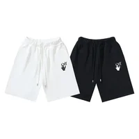 OW Palm OFF Three-dimensional Printed Heavy Cotton Quarter Pants Men's and Women's Fashion Casual Loose Sports Shorts 1