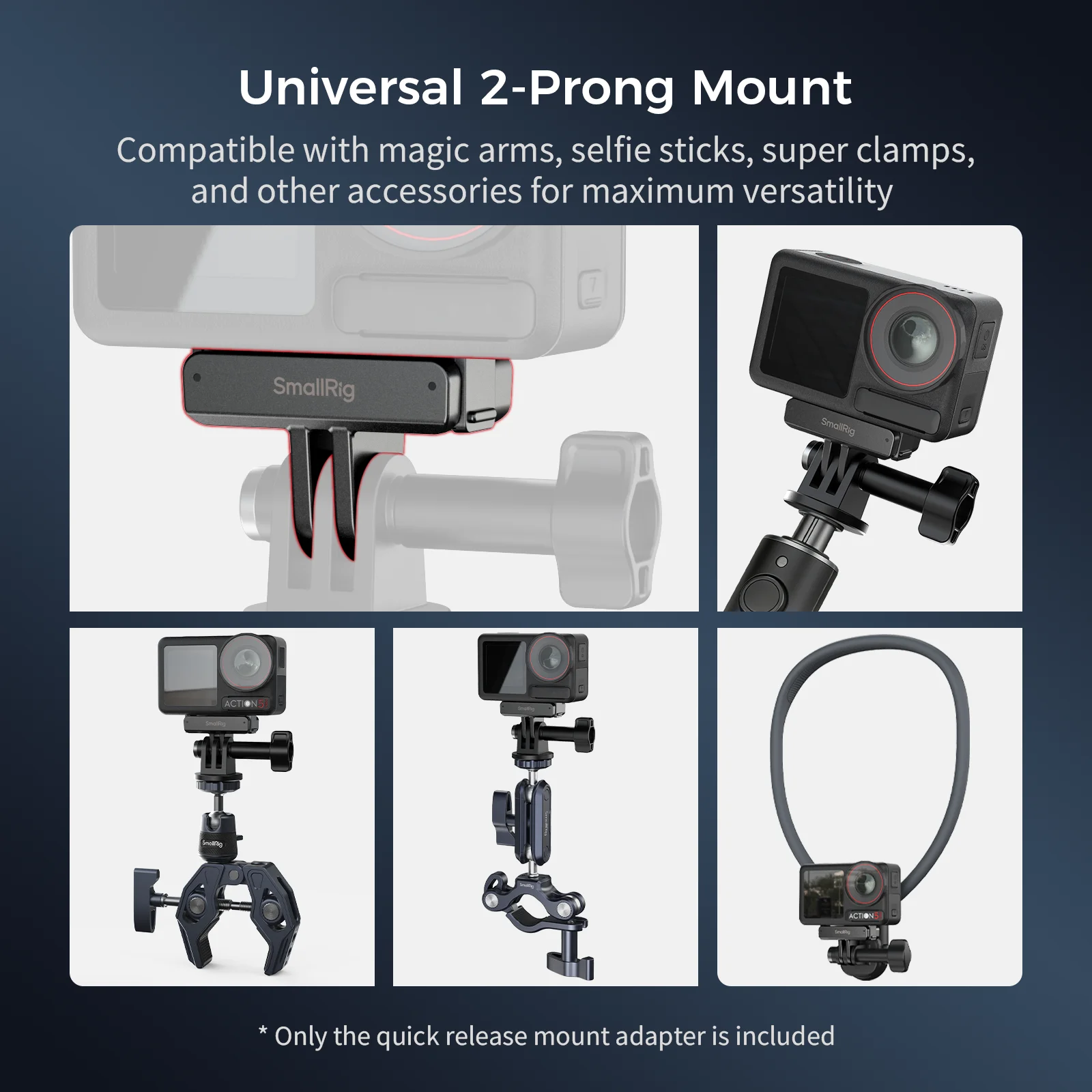 스몰리그 어댑터 DJI 오스모 360 / 액션 5 프로/4/3 유니버설 액션 카메라 마운트 매직 암 셀피 넥 마운트 5813 지원