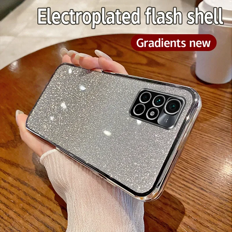 Luxury Electroplated Glitter Clear Back Case