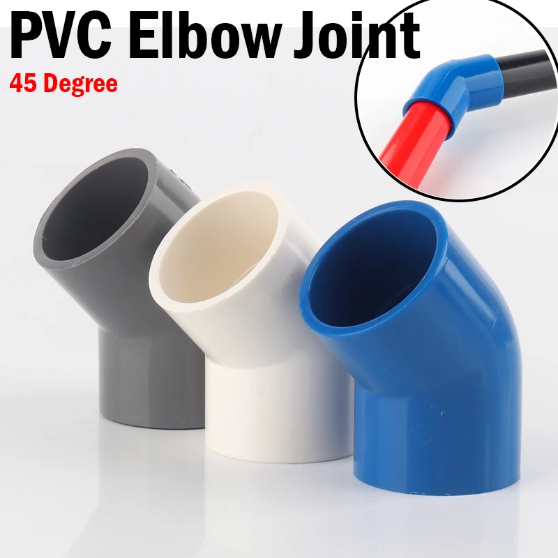 PVC Elbow 45° Reducing Pressure Fittings Adhesive Water Pipe Fitting 20mm~ 110mm 
