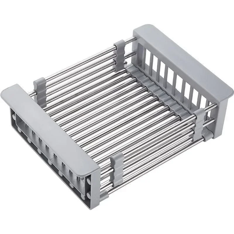 Expandable Dish Rack for Kitchen Sink Metal Dishing Drainer Multifunctional Basket of Dishes Sink Drying Rack Kitchen supplies bowl drying rack