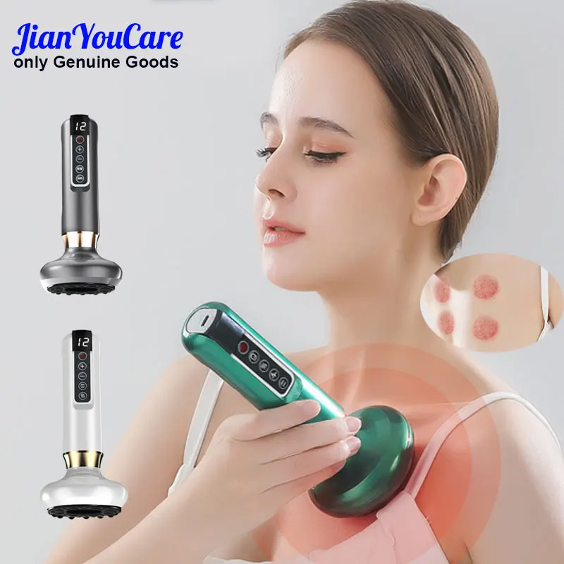 

JianYouCare Chinese Electric Vacuum Cupping Therapy skin Scraping Massage jars guasha professional Suction Cups Infrared heating