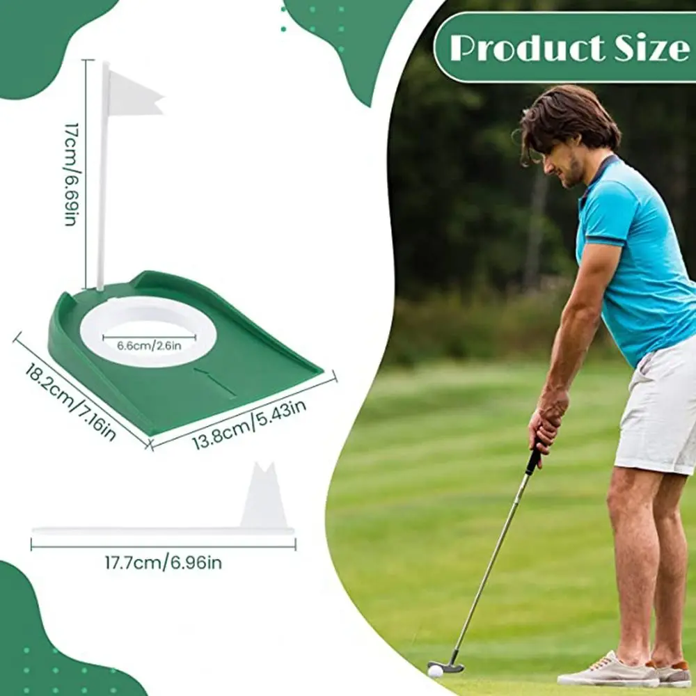 Putting Cup Golf Putting Disc with Hole Flag Golf Training Golf Putting Hole Cup Removable Plastics Golf Putting Regulation Cup