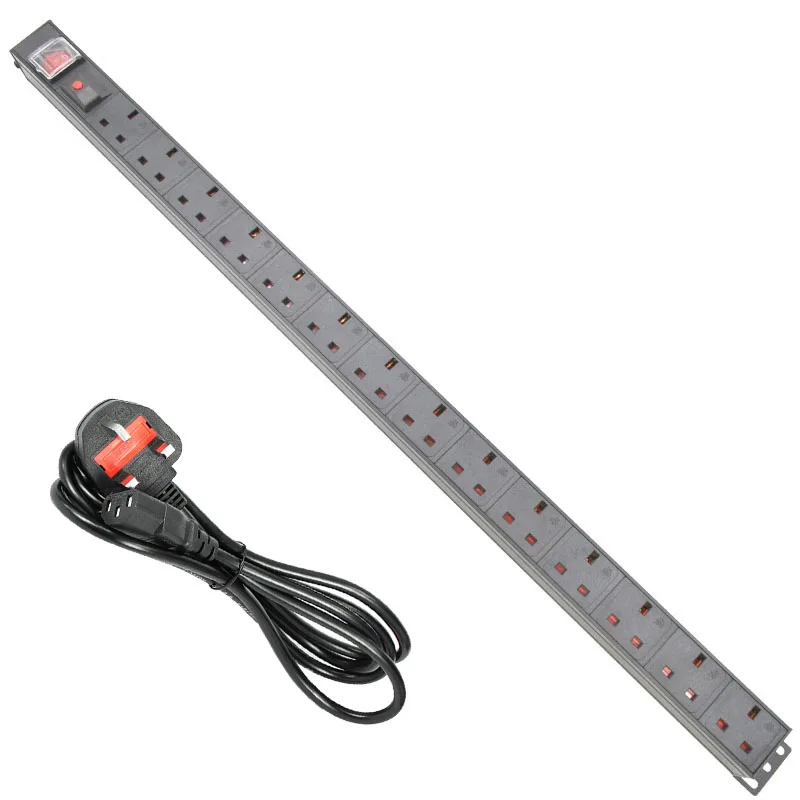 

PDU Power Strip Socket 14 way UK Standard aluminium alloy Outlets C13 Interface 13A overload protection
