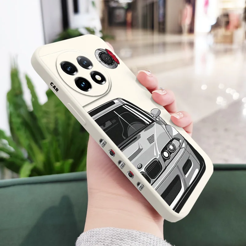 Sleek Silver White Liquid Silicone Car Phone Case