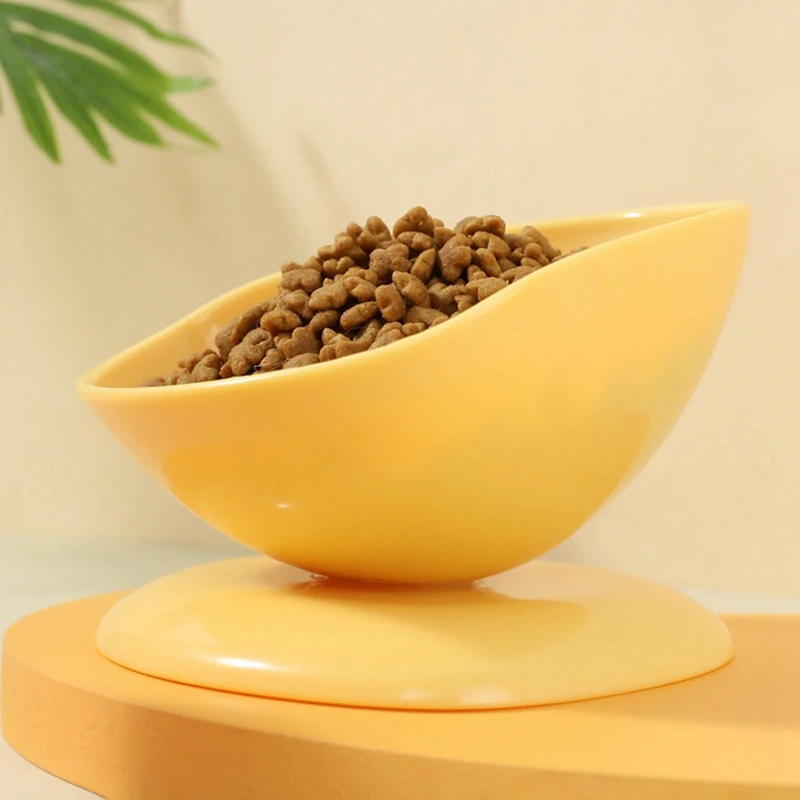 Tilted Raised Posture Cat Food Bowl Neck Protection Anti Vomiting 15 Degree Elevated Slanted Stand Pet Bowls for Cats Puppies 5