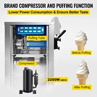 Machine à crème glacée molle verticale commerciale Sihao 2200W, production élevée de 7,4 gallons par heure, équipement efficace pour la fabrication de desserts glacés à usage commercial 6