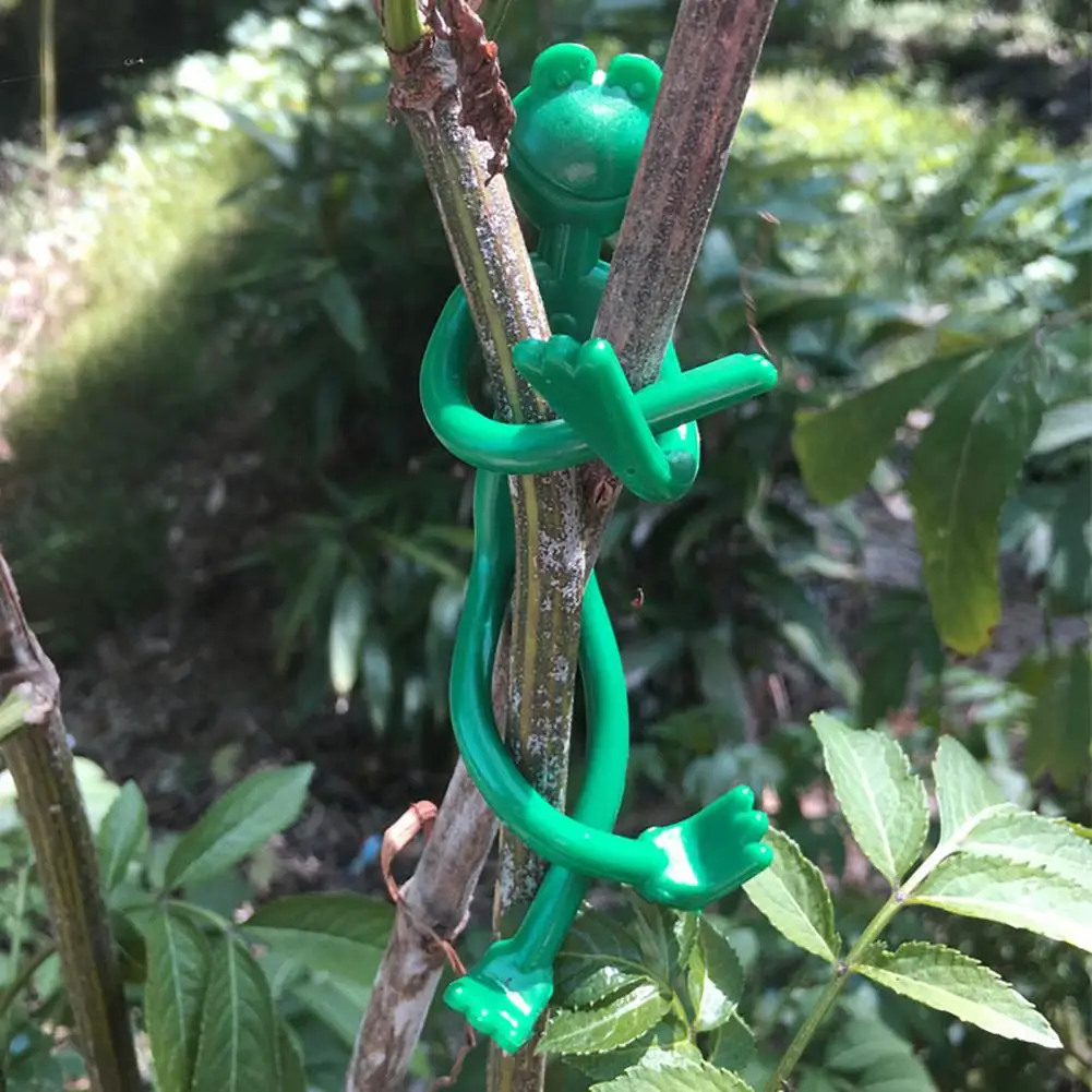 

Frog-shaped Garden Tie Sturdy Botanical Tie Whimsical Frog Plant Ties 10 Reusable Bendable Cable Ties for Garden Enthusiasts