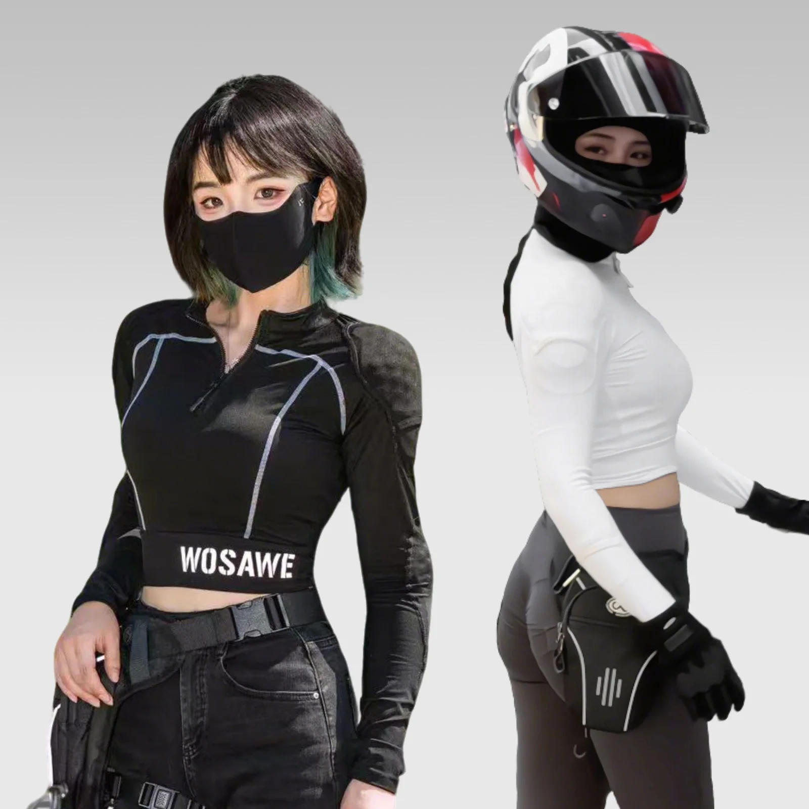 WOSAWE 여성 여름 오토바이 자켓 통기성 모토크로스 모토바이커 레이싱 의류 탈부착 가능한 어깨 팔꿈치 패드