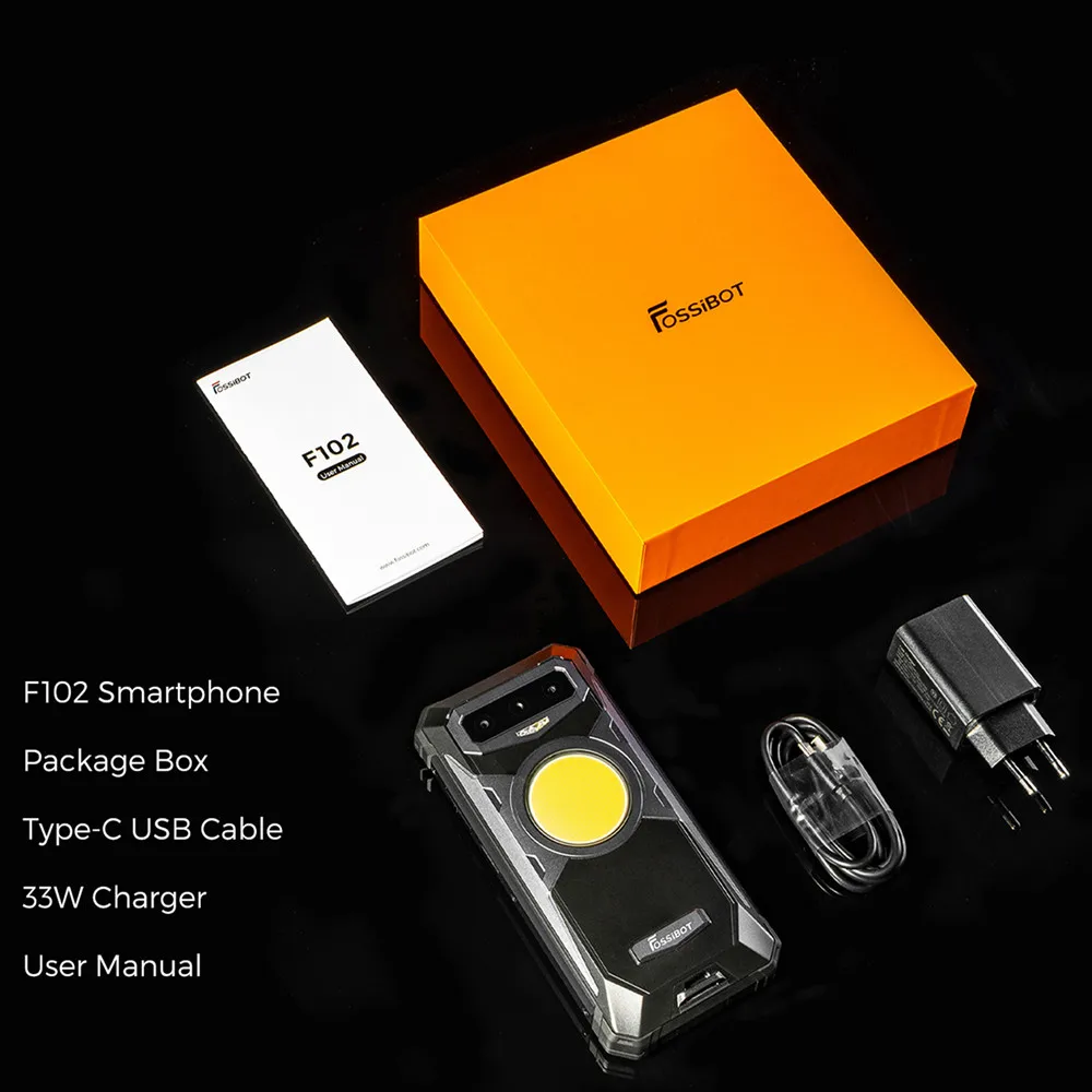 FOSSiBOT F102 Rugged Smartphones 12GB+256GB 6.58Inch FHD Mobile Phone 16500mAh Large Battery 108M Camera Android 13 Cell Phone