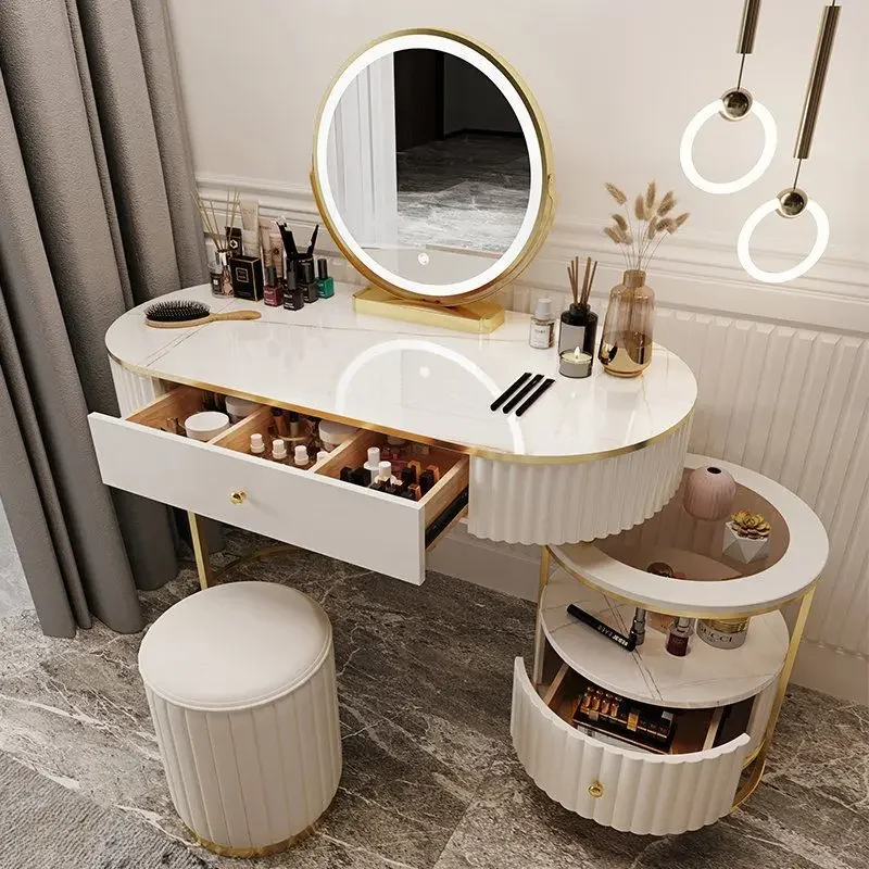 

Light Luxury Dresser Bedroom Internet Celebrity Ins Style Modern Nordic Simple Small Apartment Solid Wood Makeup Table