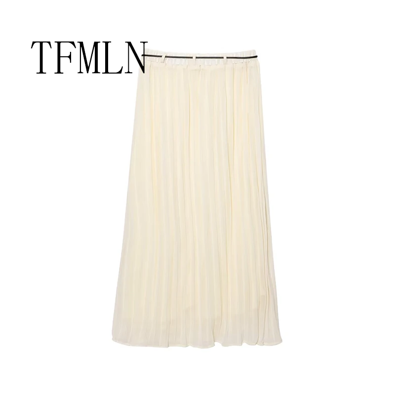 TFMLN Woman Summer Fashion Skirt 2025 Women High Waist Long Skirts For Women Midi Skirt Office Elegant Women's Skirts
