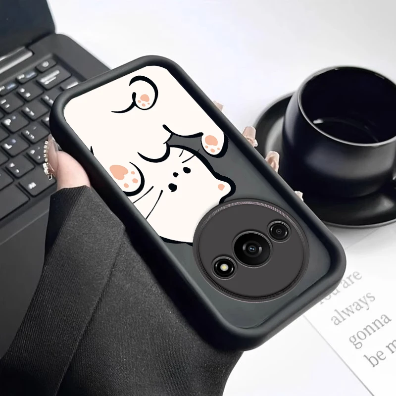 Sleek Black and White Cat Design Phone Case - New Sky Eye Collection