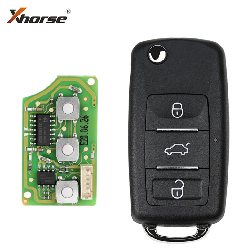 

NHKEY Xhorse XKB510EN Universal Remote Key B5 Type 3 Buttons for VVDI VVDI2 Key Tool English Version One Piece