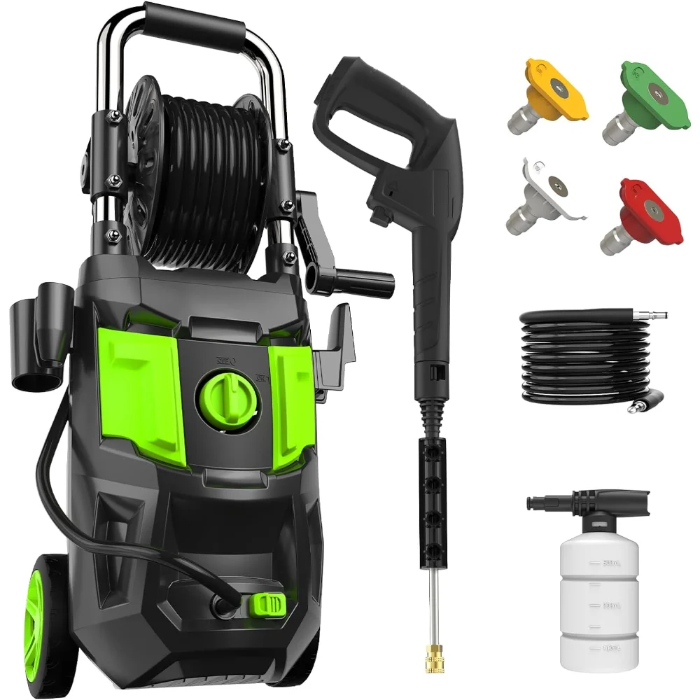 

Electric Pressure Washer- 4000 PSI 2.8 GPM Electric Power Washer with Winding 35FT Power Cord, 20FT Hose, 4 Different Nozzles