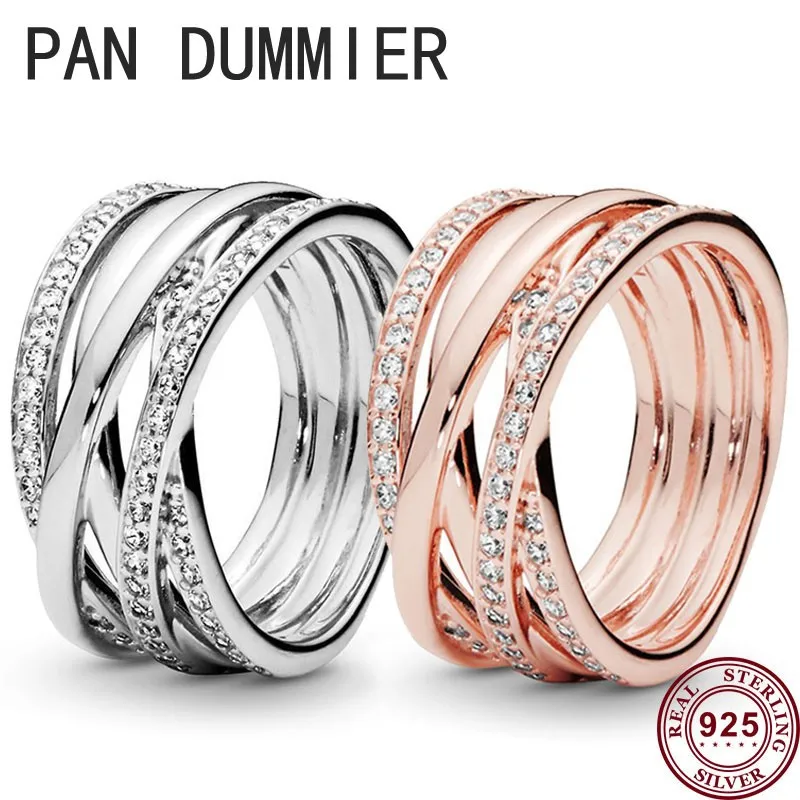 Hot 925 Sterling Silver Bright Polished Line Multi-layer Pan Ring Female Engagement Anniversary High-quality Charm Jewelry brilliant and bright sunflowers dripping oil charm pendants 14k real gold plated brass jewelry making supplies diy accessories