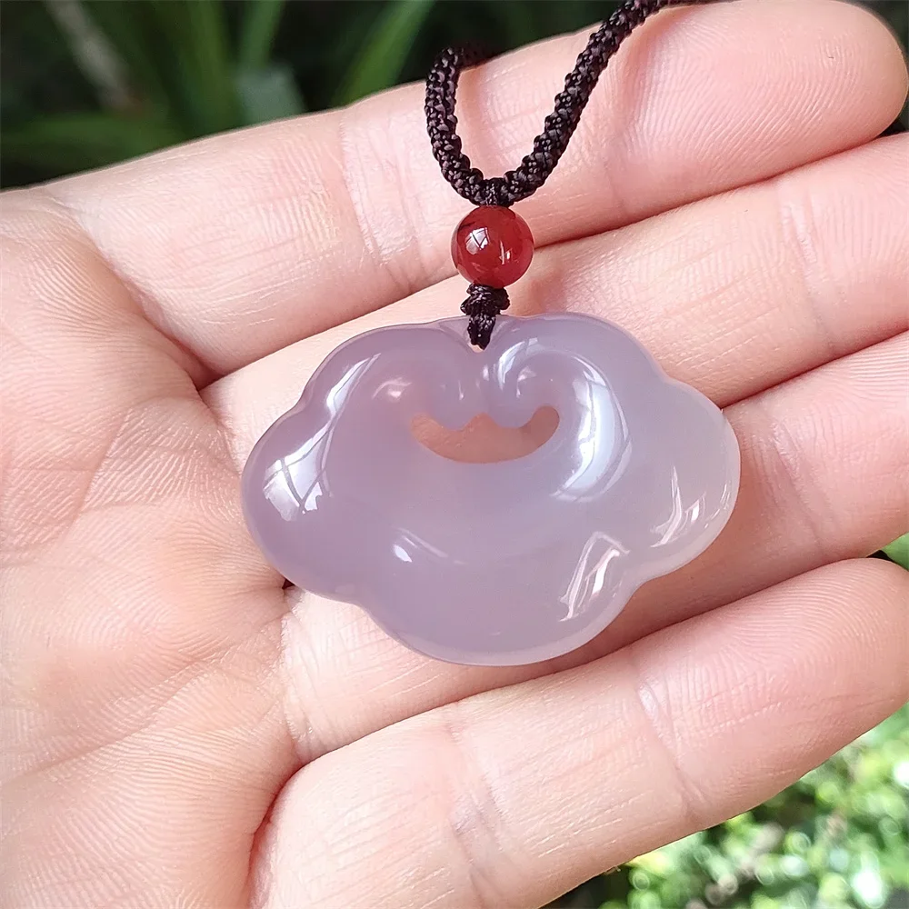 

Natural Jade Chalcedony Pendant in Violet for Men and Women