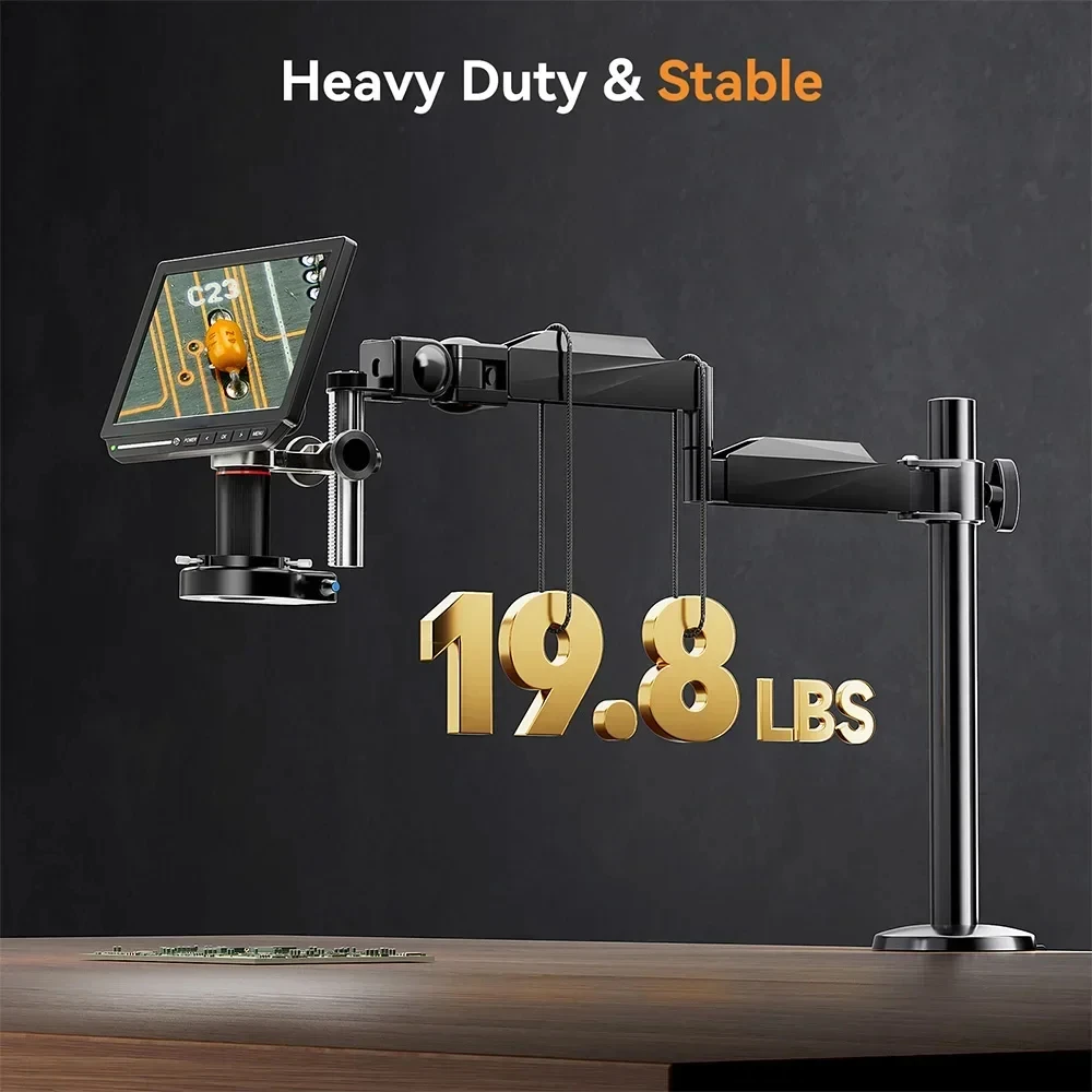 thumbnail image 2 of Heavy Duty Microscope Arm Stand 360°Flexibility With Clamp And Limit Ring Versatile And Sturdy Boom For Lab And Industrial Use Universal Telescopic 2 of 14