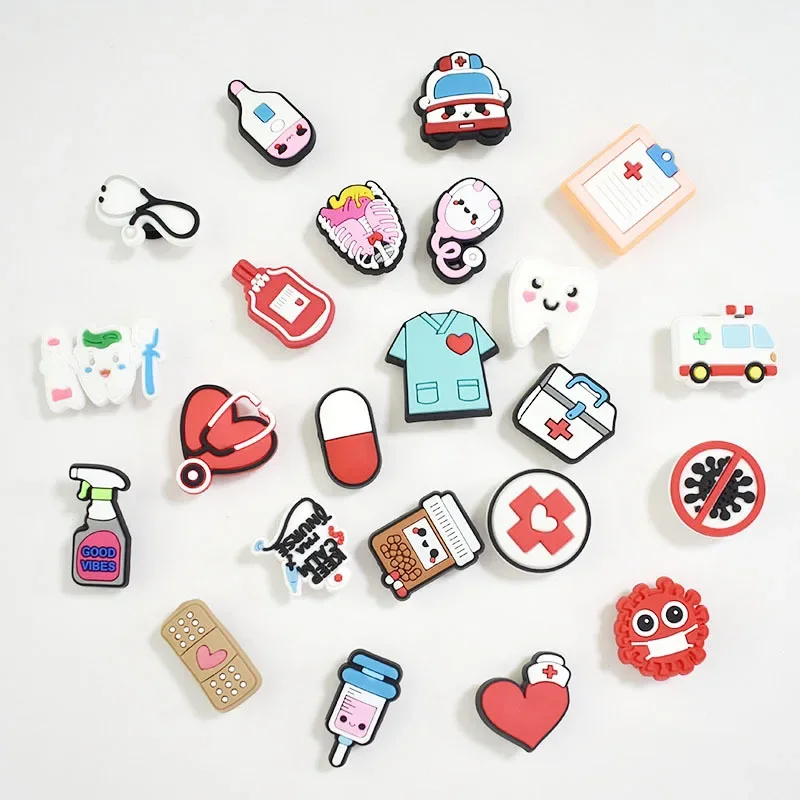 10 Pieces/lot PVC Anime Medical Tools Shoe Charms for Fashion Nurse Shoe Buckles for Croc Charms Decoration shoe charms,shoe decorations
